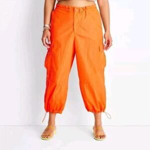 Future Collective Alani Noelle High Rise Relaxed Ankle Joggers Orange L